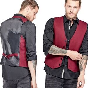 New G BY GUESS Russell Button Front Mens Vest